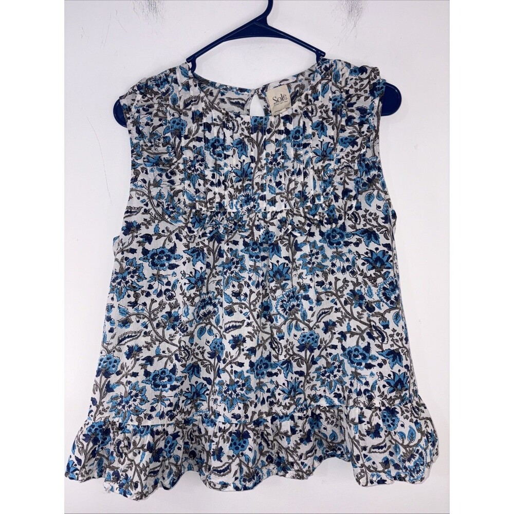 SOLE by‎ Mare Sole Amore LINEN BLOUSE IN Floral print - Small Art To Wear